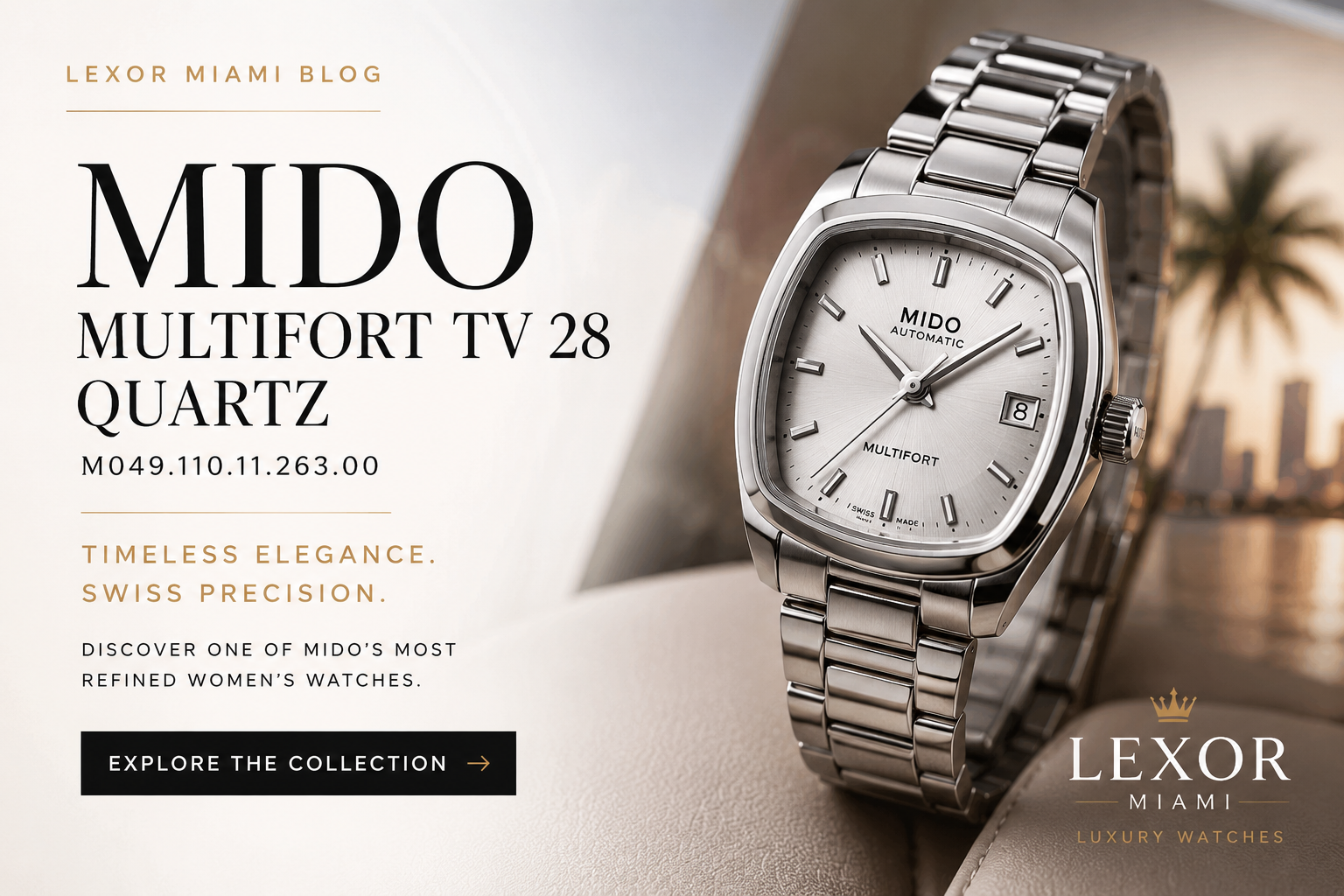 MIDO Multifort TV 28 Quartz M049.110.11.263.00: Swiss Elegance