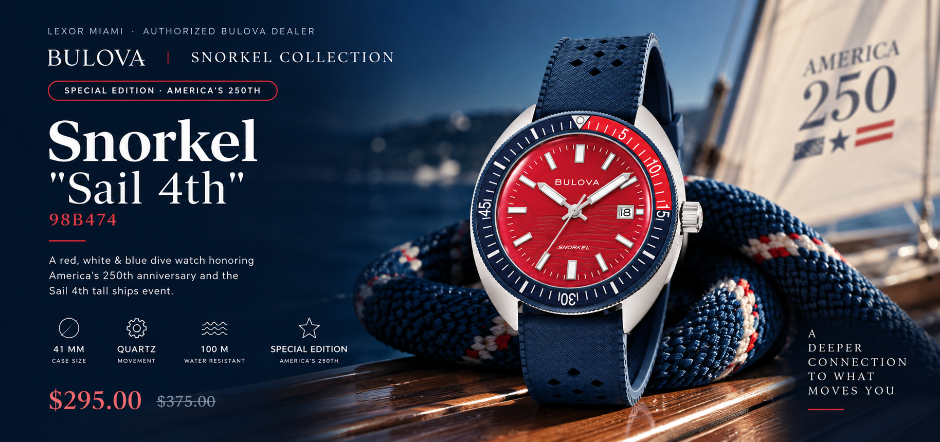 Bulova Snorkel Sail 4th 98B474 | Lexor Miami Authorized Dealer