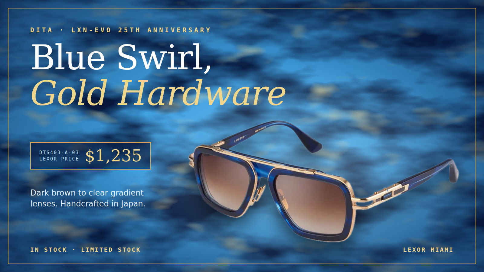 DITA LXN-EVO DTS403-A-03 Blue Swirl Sunglasses | Lexor Miami