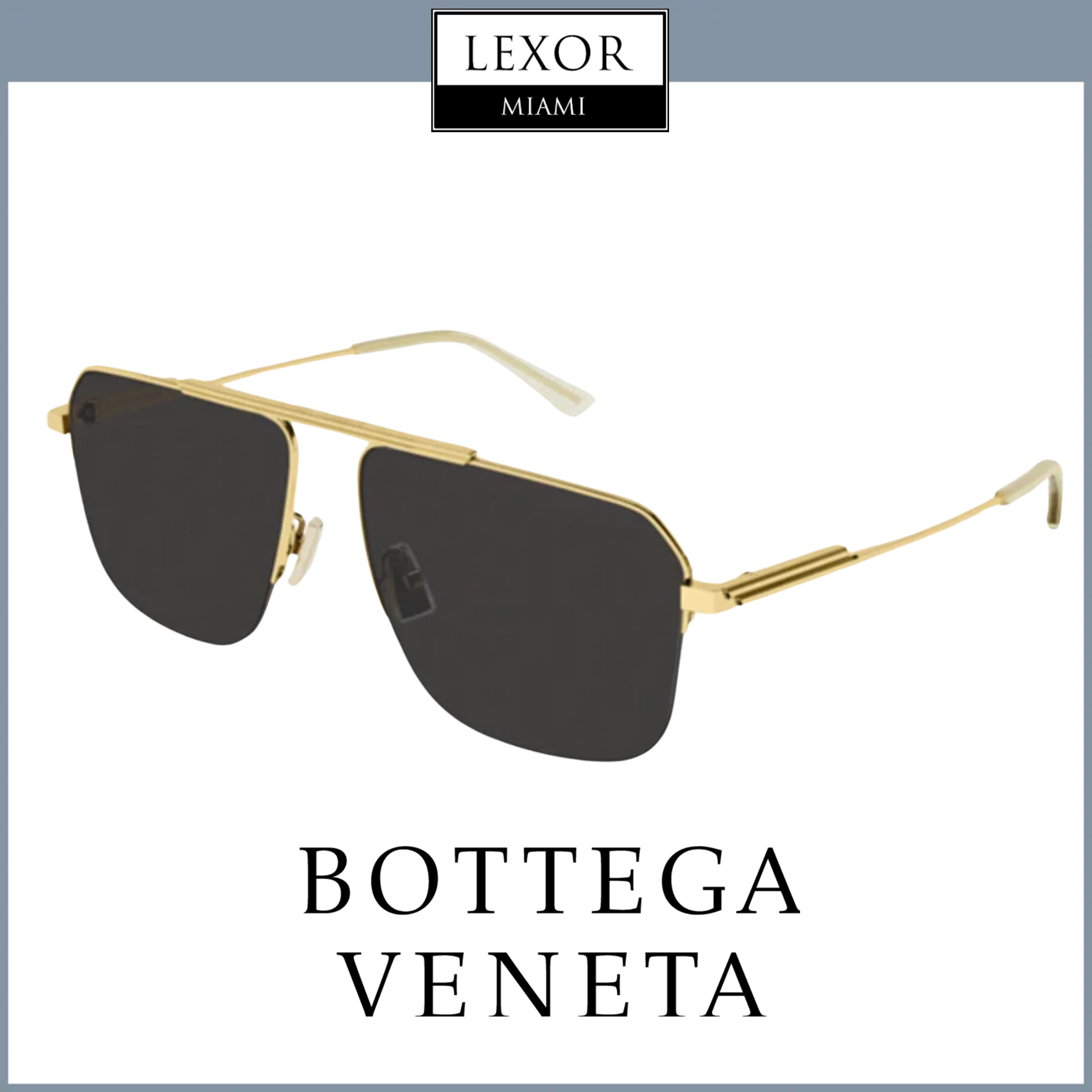 ゴールド リムレスメガネ　bottega Bottega Veneta BV1012S Sunglasses 009 Shiny Gold - eye-oo.com