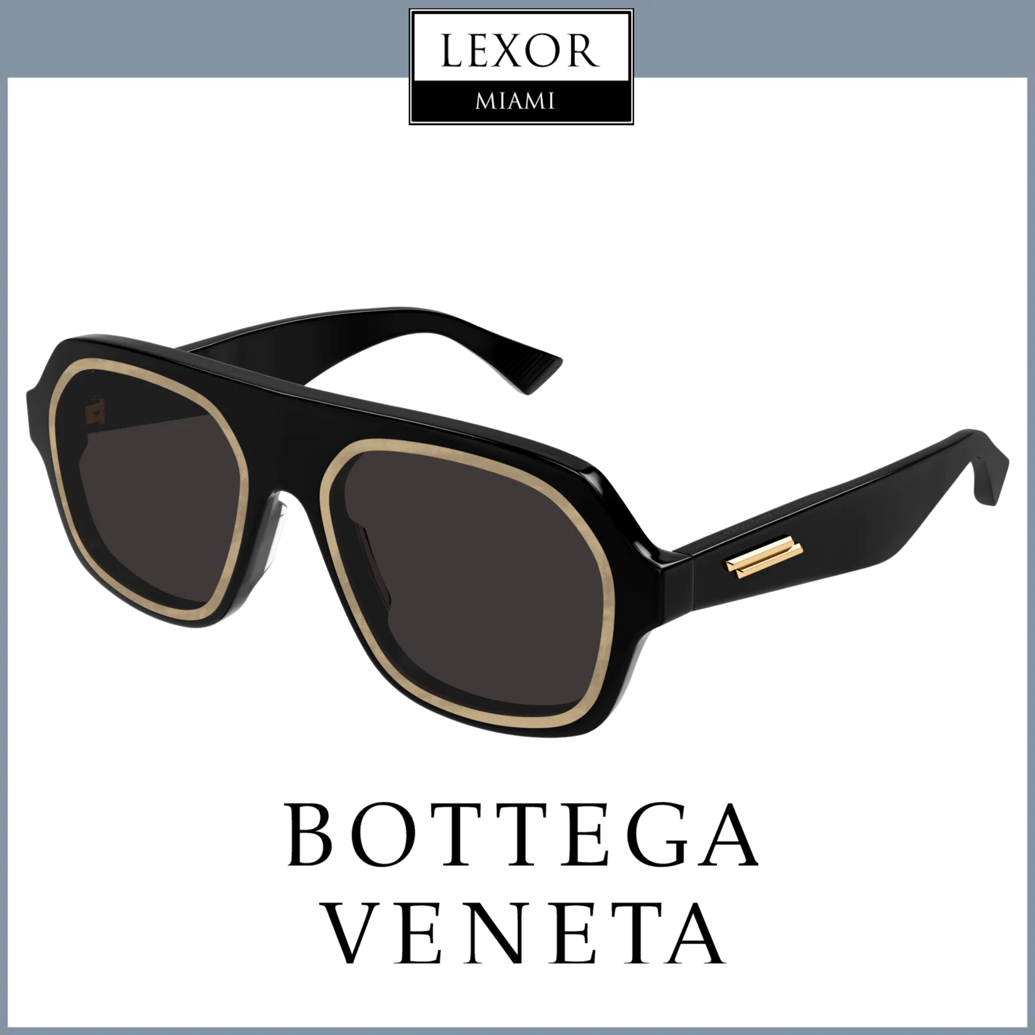 Bottega Veneta BV1217S-001 53 Sunglass MAN RECYCLED ACE – Lexor Miami