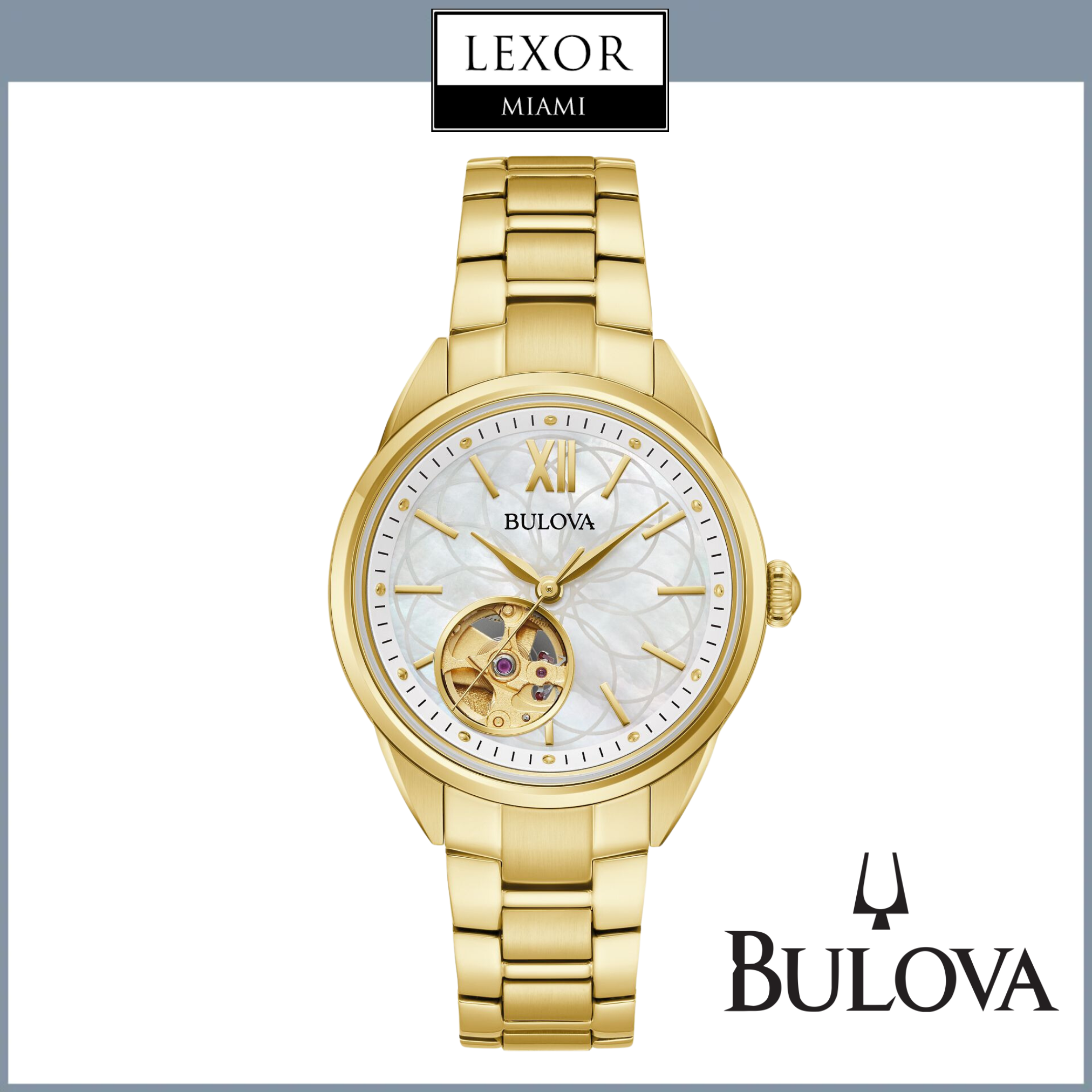 BULOVA アナログ腕時計 シルバー/ゴールド Bulova 97L172 DMDIAL L Y BR MP AUTO Watches – Lexor Miami