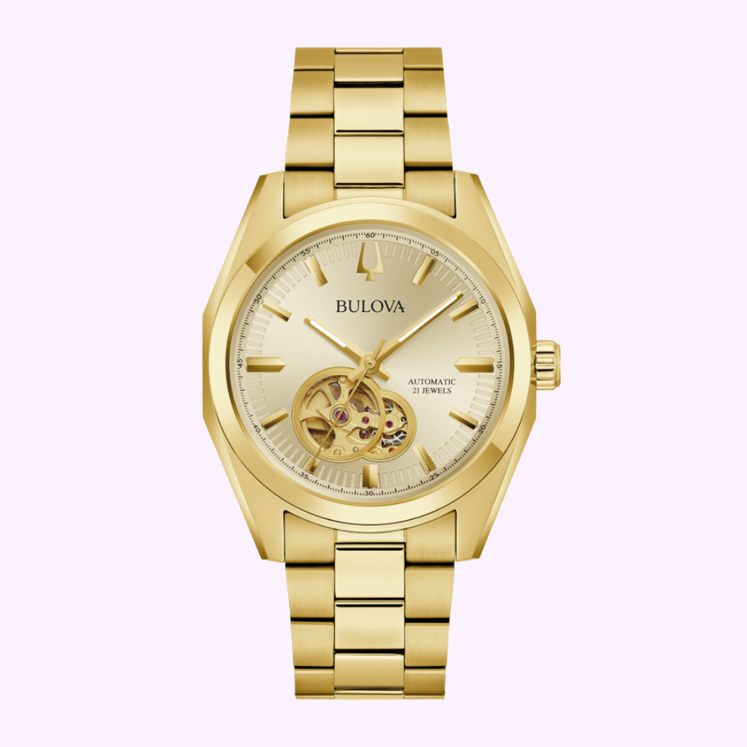 BULOVA QZ ゴールド ラウンド メッシュ ユニセックス 時計 新品電池 