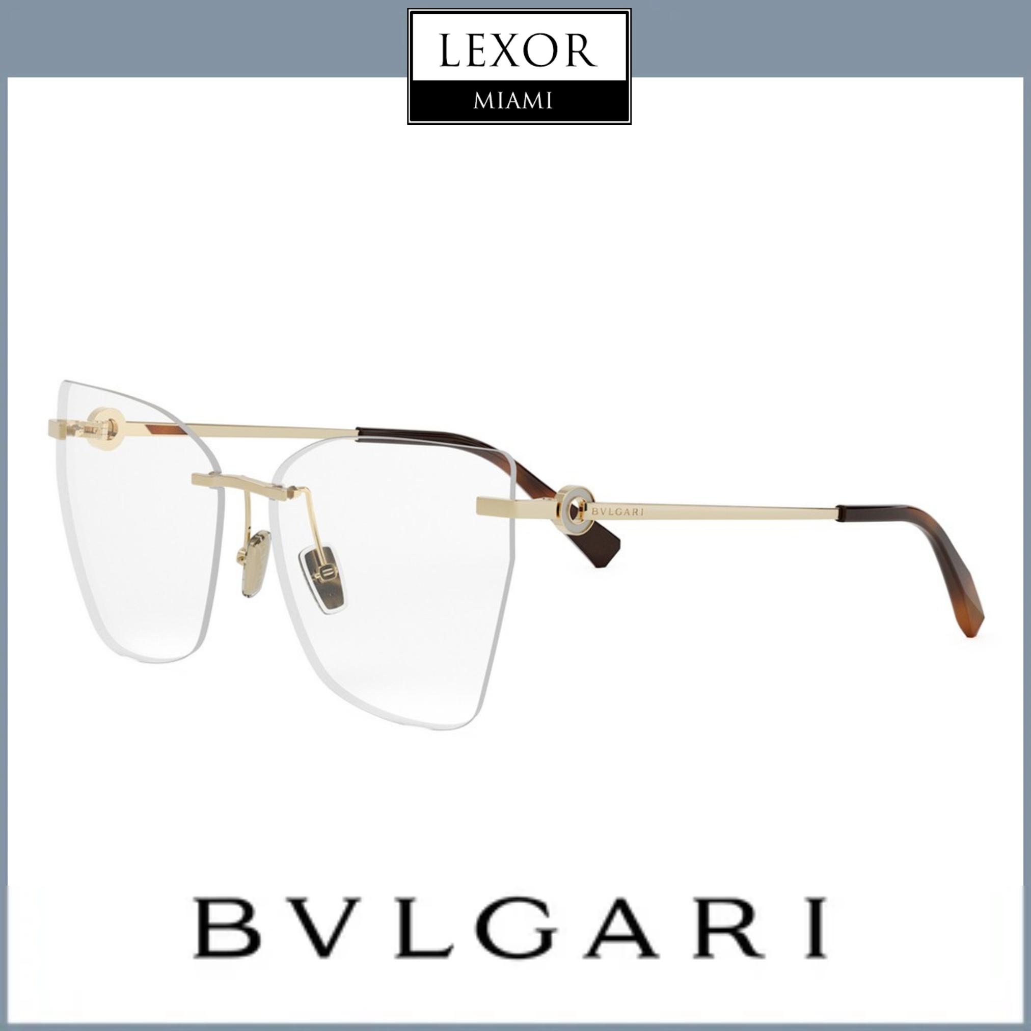 Bvlgari rimless eyeglasses shop