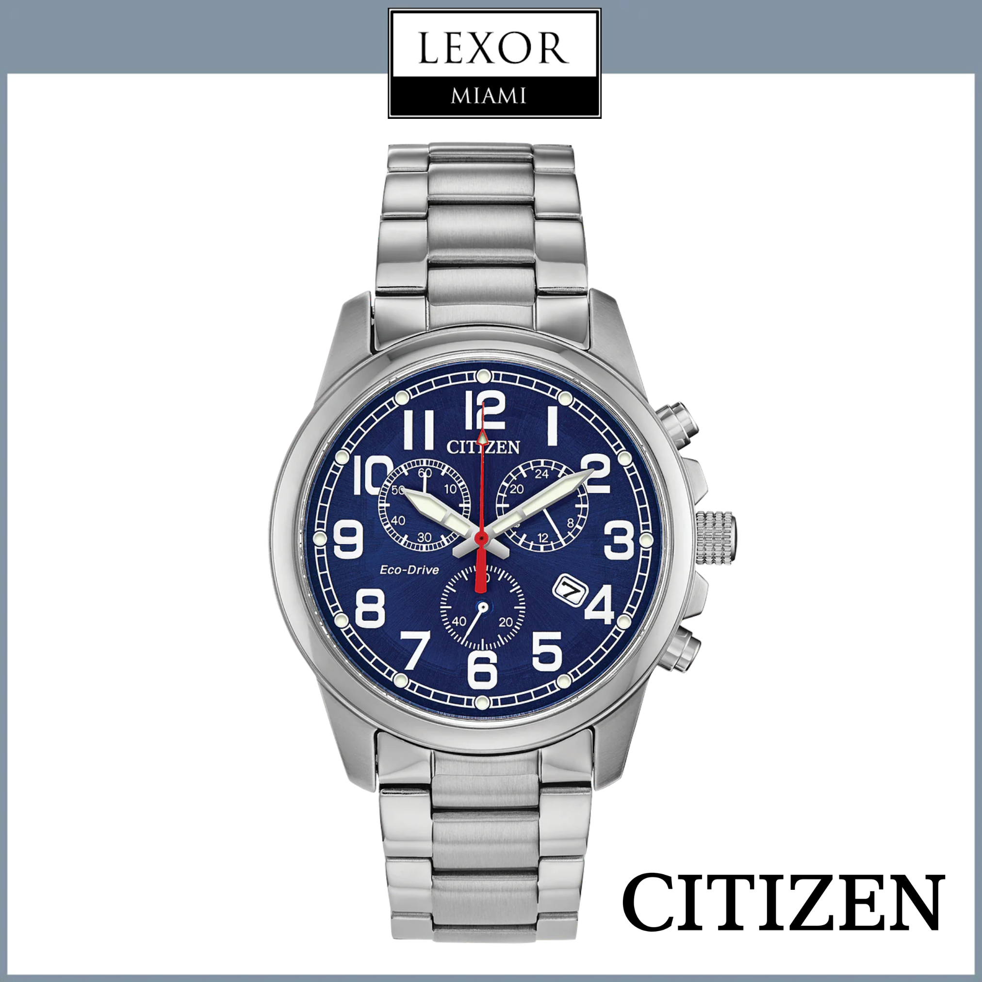 Citizen AT0200 56L Chandler Eco Drive Silver Stainless Steel Strap Men Lexor Miami