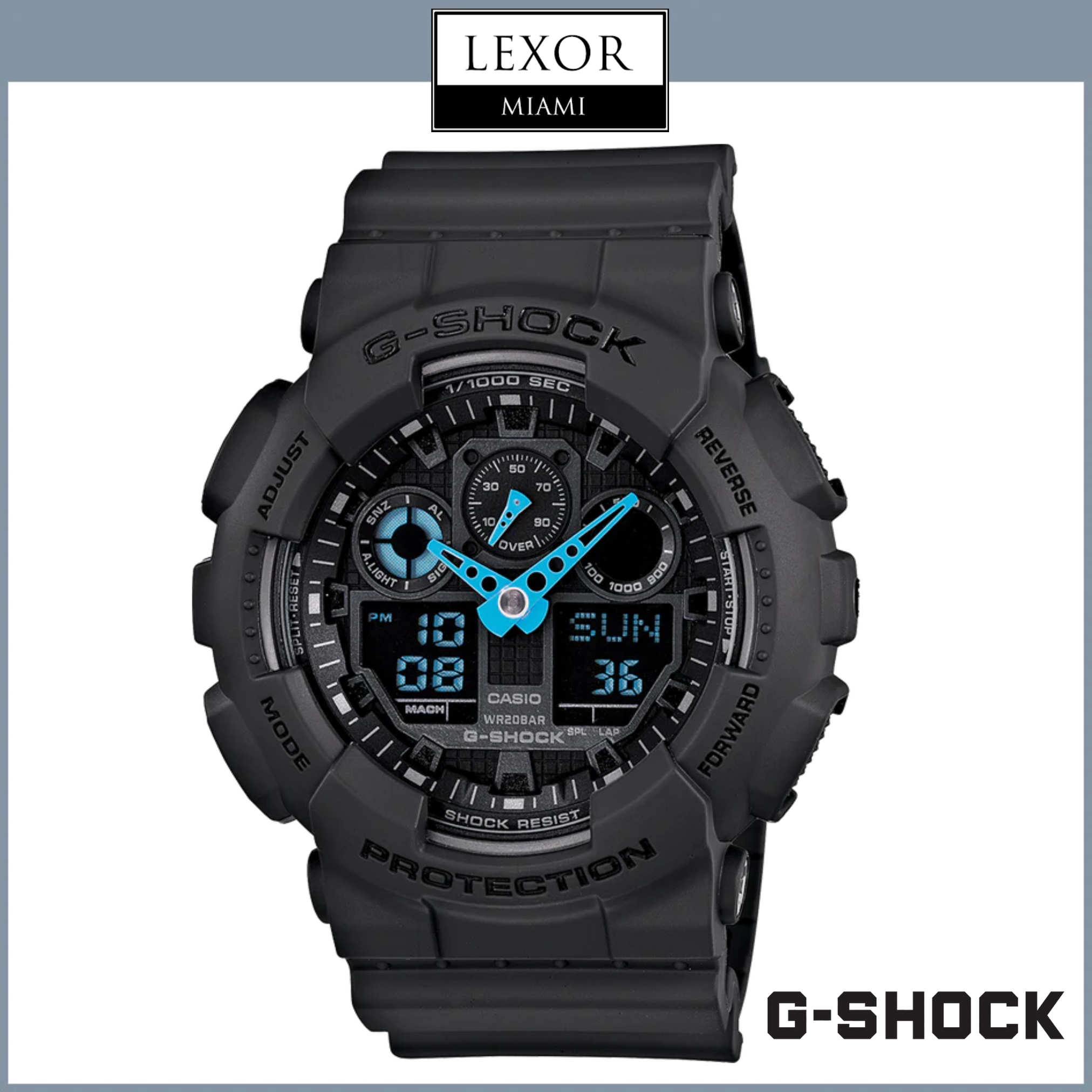 Relogios masculinos analogicos digitais G Shock GA100C 8A com pulseira Lexor Miami
