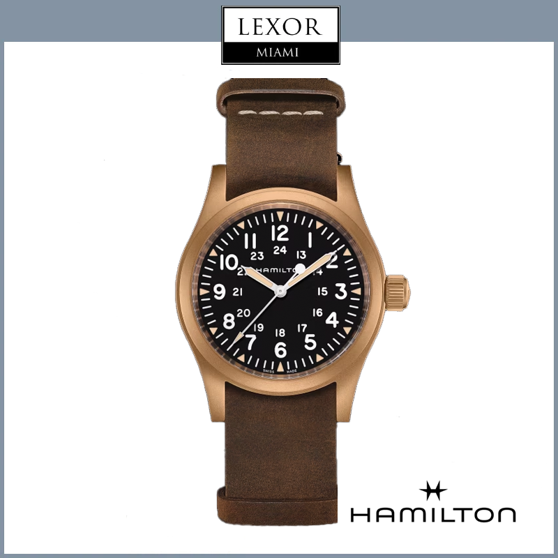 hamilton khaki field black dial mechanical h69439531 men's watch