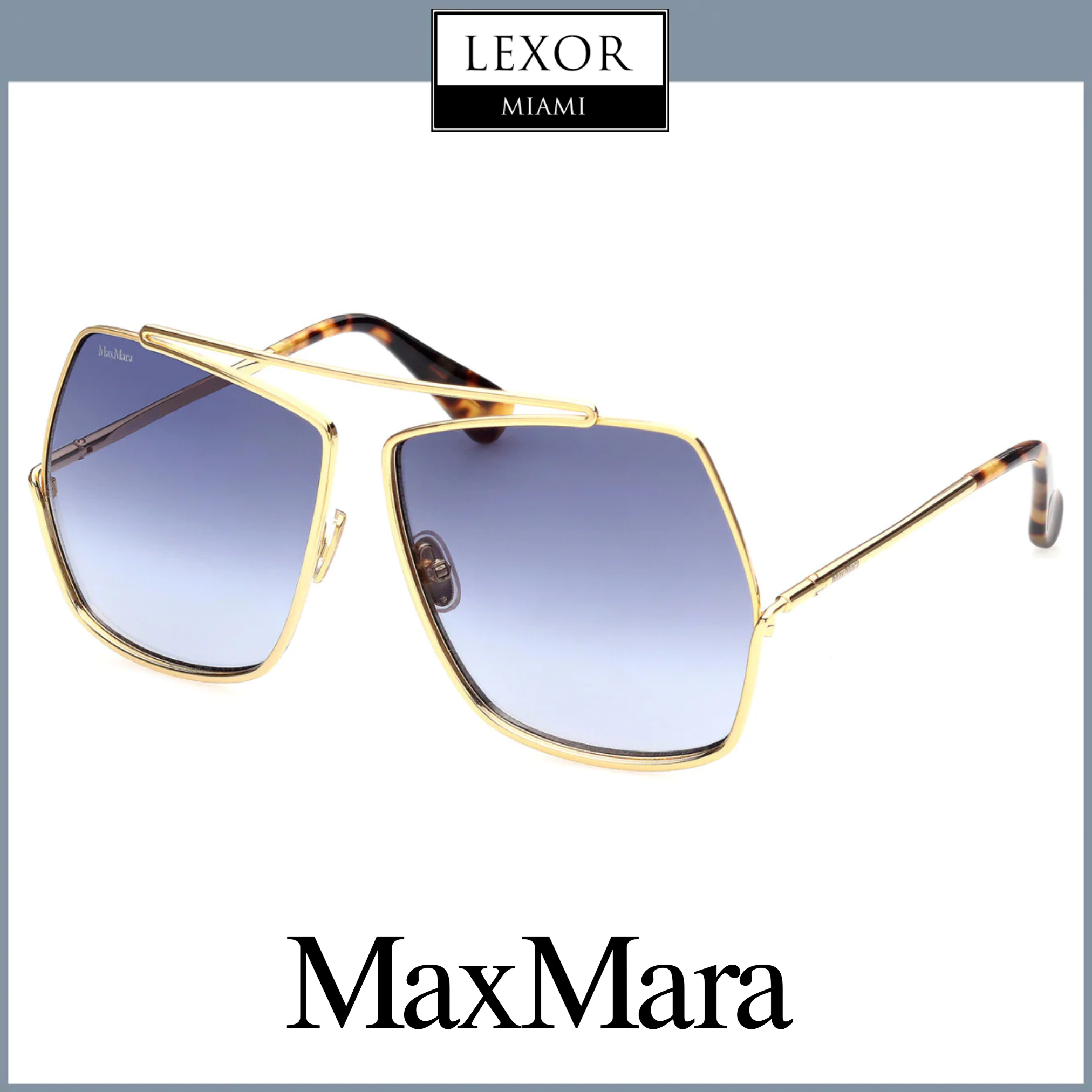 ブルマ　金エナマー Max Mara MM0006 30W 64 Elsa Women Sunglasses – Lexor Miami