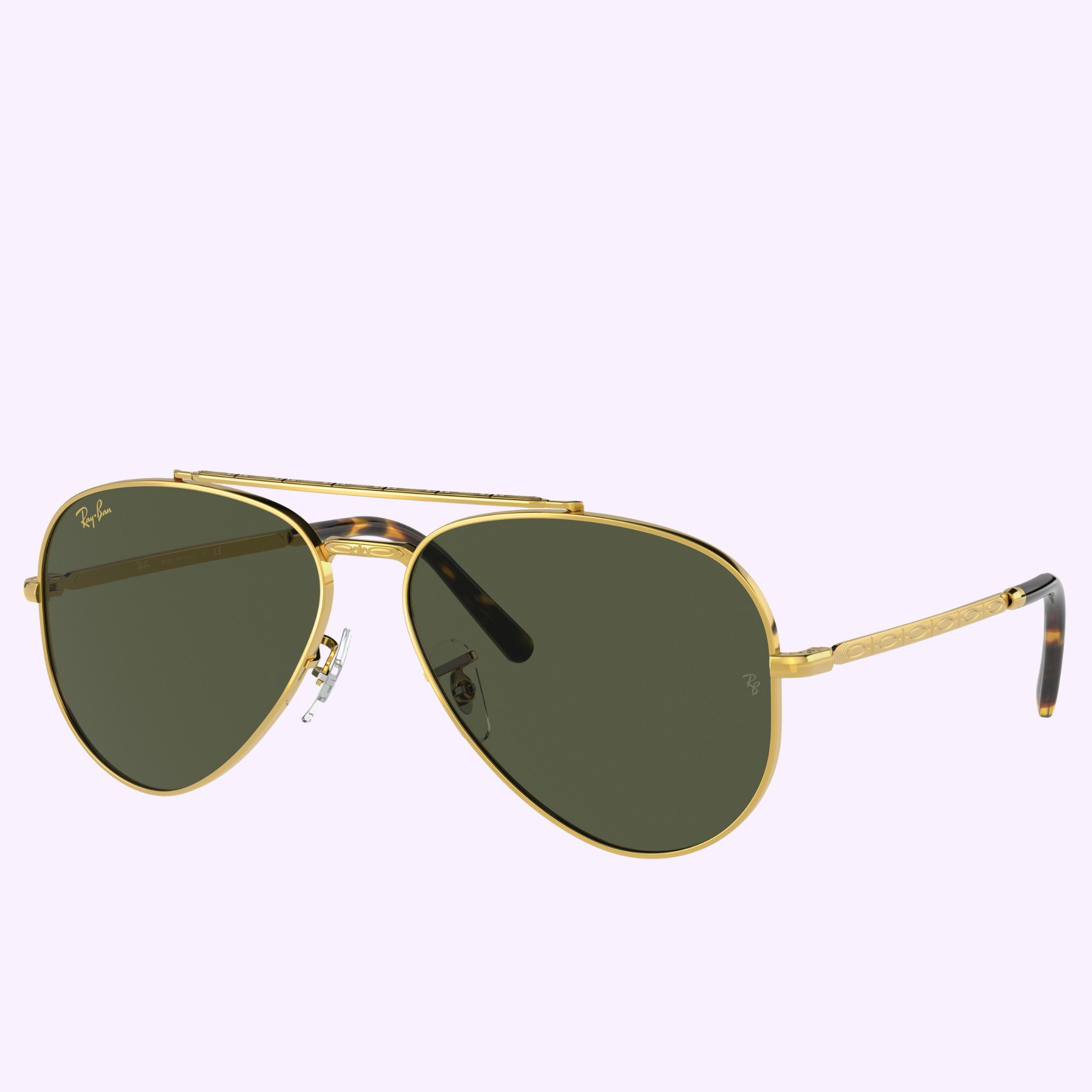 Ray-Ban RB3625 919631 58 NEW AVIATOR LEGEND GOLD W/ GREEN unisex