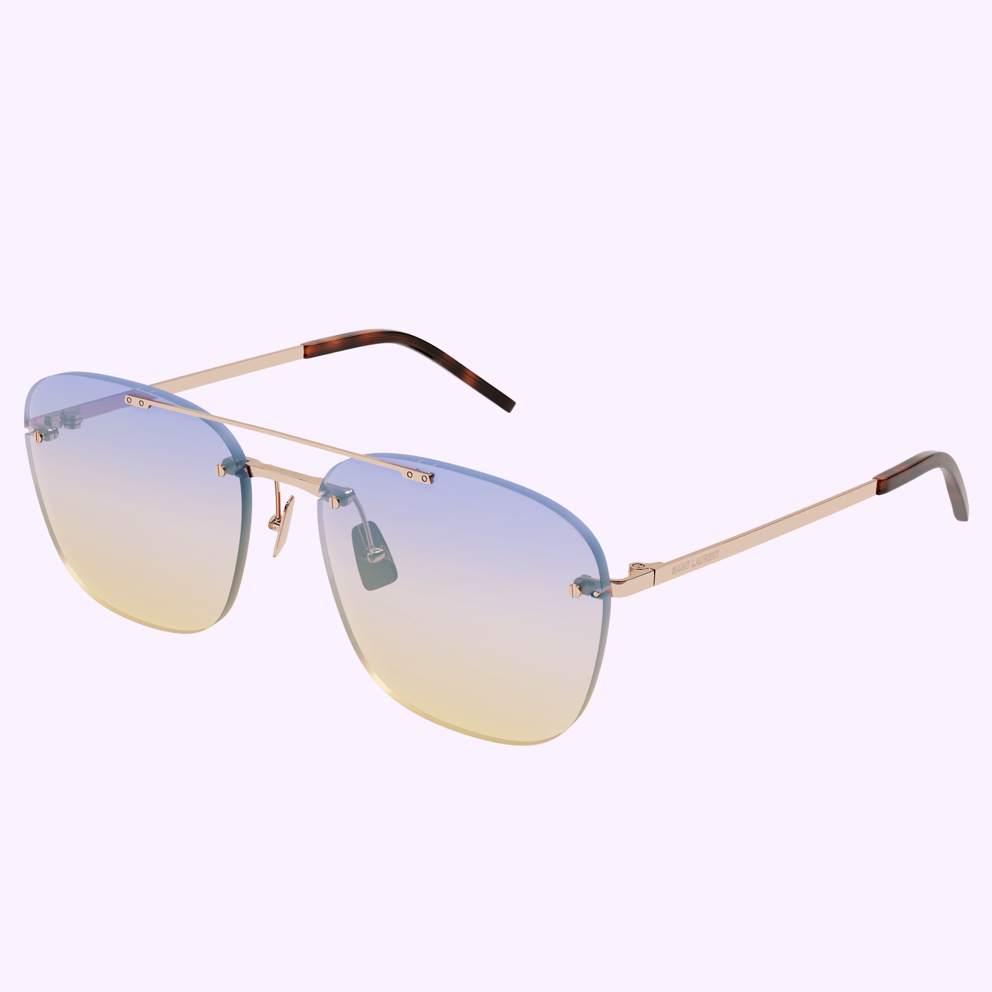 Saint Laurent Rimless Sunglasses Saint Laurent YSL Rimless Square Metal Sunglasses - Bergdorf  main image 2