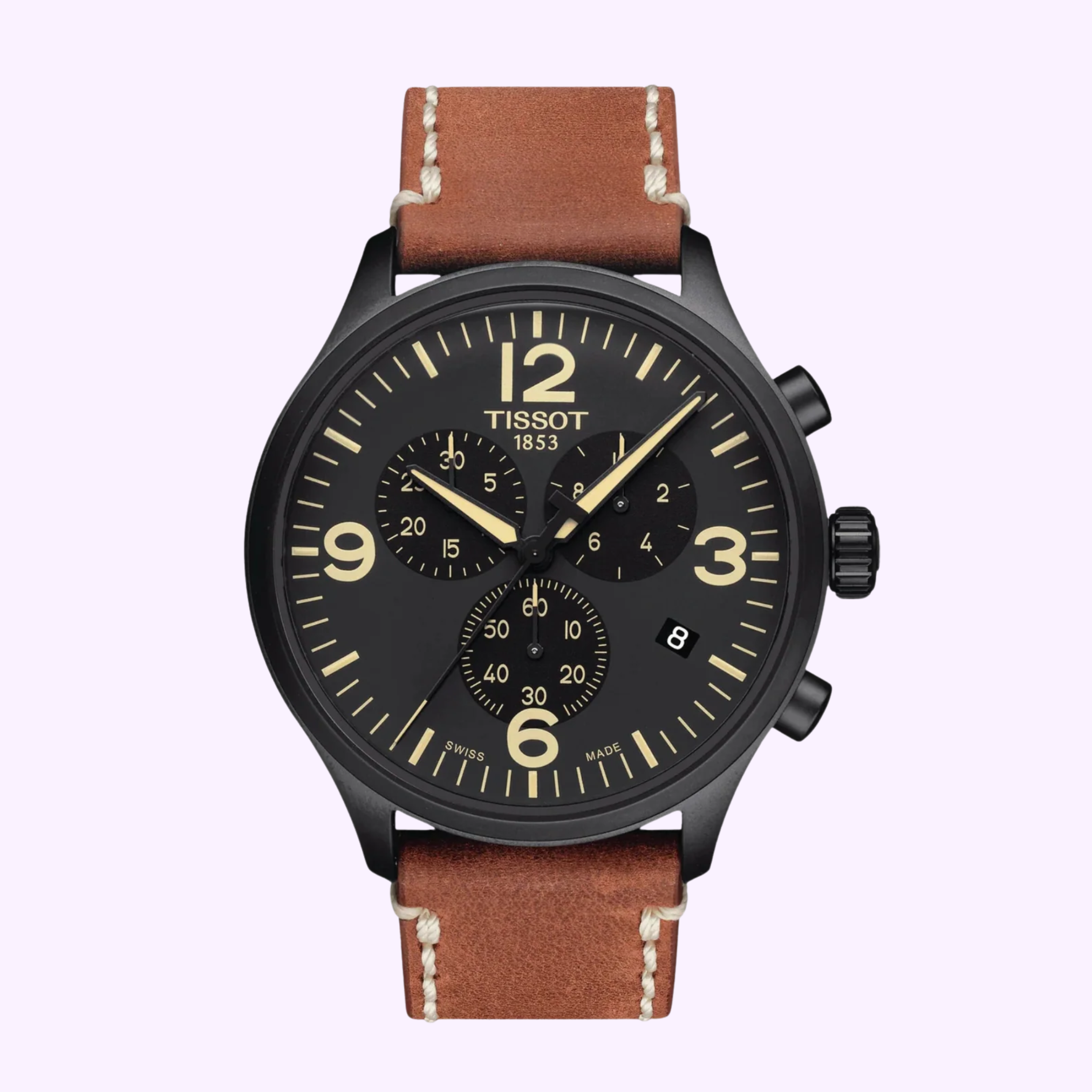 Tissot T1166173605700 Chrono XL Brown Leather Strap Men Watches