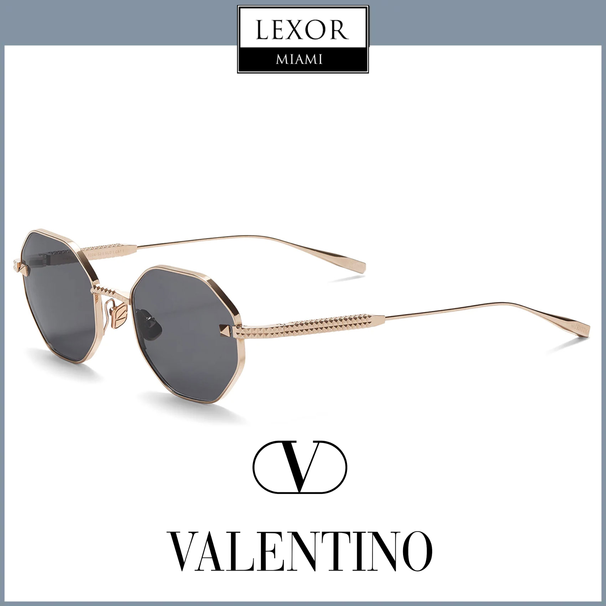サングラス VALENTINO Unisex SUNGLASSES (VLS-108B-53 BDX-GLD BORDEAUX) VALENTINOVVLS-108C-