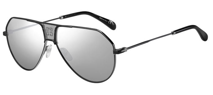 2000s Givenchy Women's Wrap Sunglasses Silver Metal Sgv214s