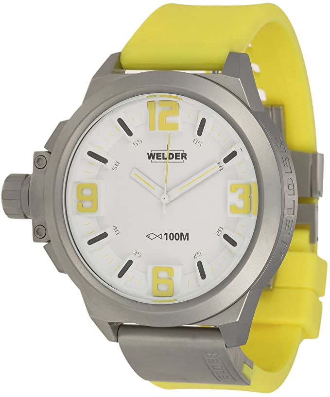 Welder Gents White Dial Yellow Rubber Strap K22 902 Unisex Watches
