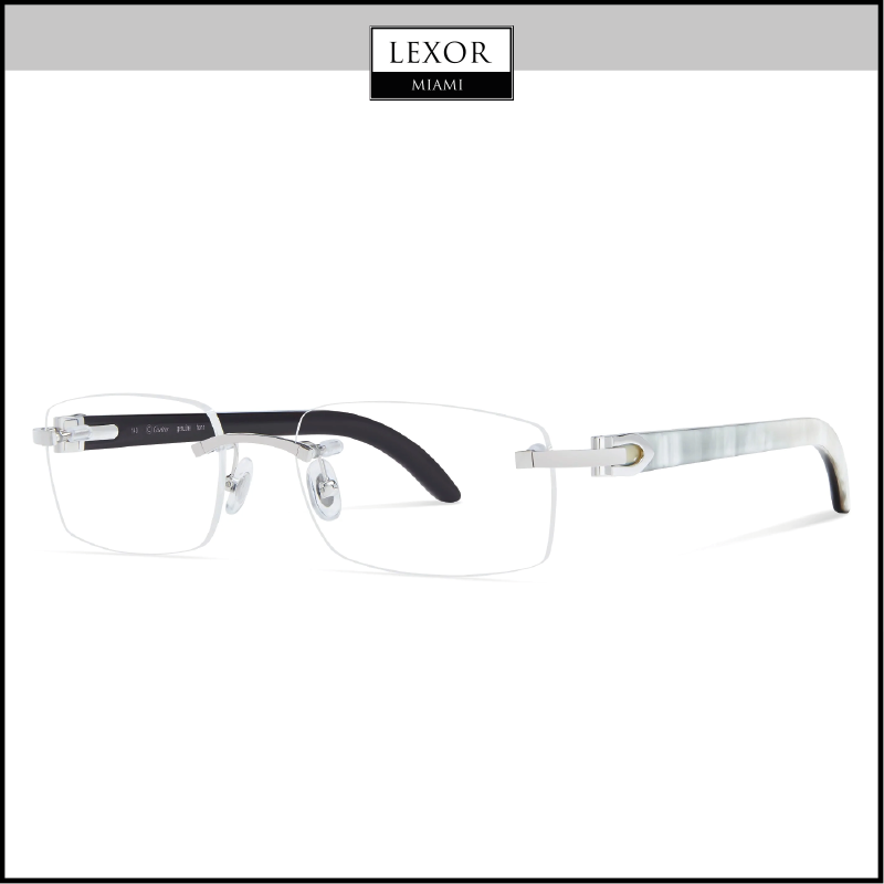 Cartier White Buffalo Horn CT0046O 002 53 Optical Frame Unisex Lexor Miami
