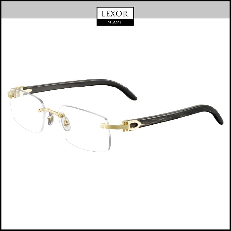 Cartier Black Buffalo Horn CT0049O 001 53 Custom Optical Frame Unisex Lexor Miami