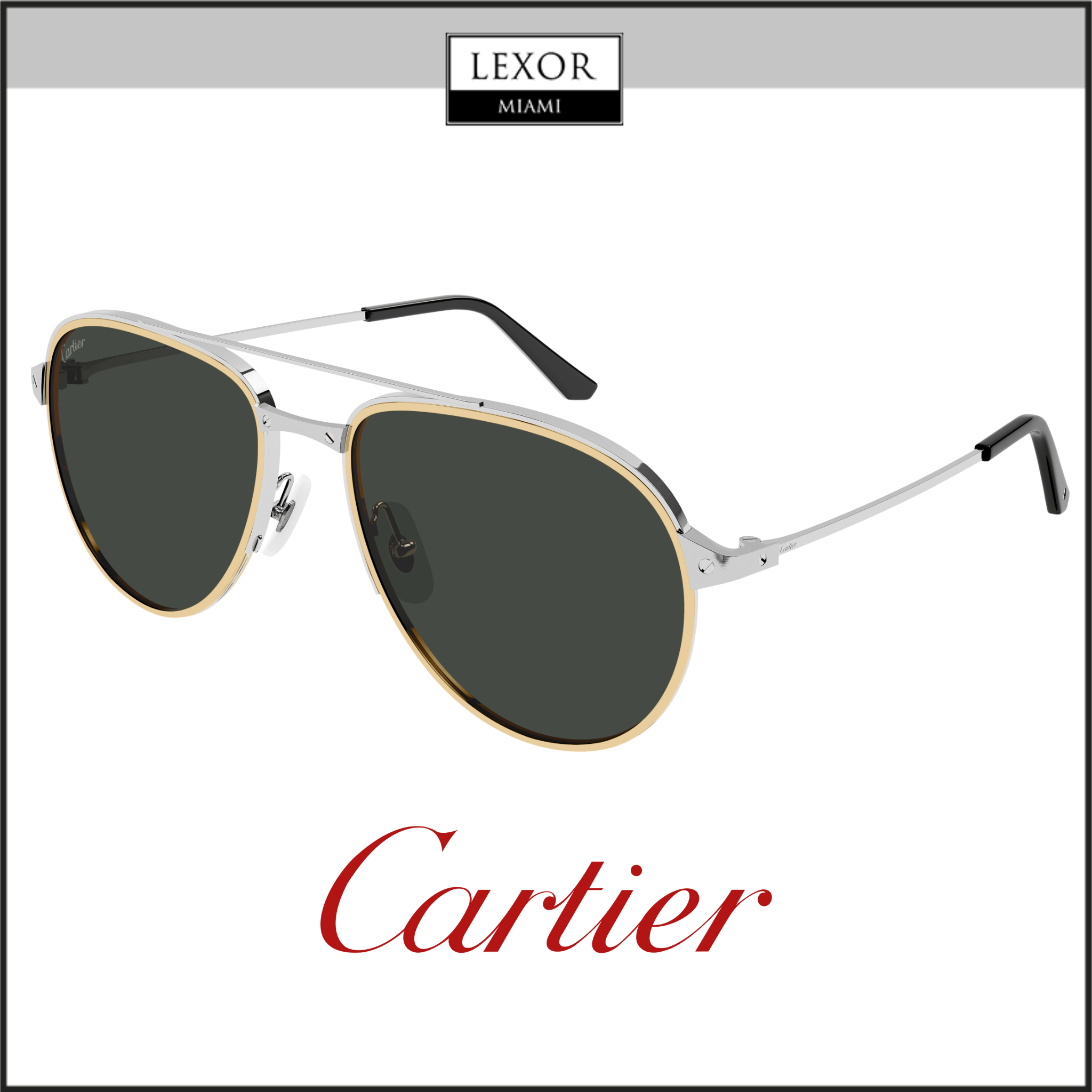 Cartier CT0326S-005 57 Sunglass MAN METAL – Lexor Miami