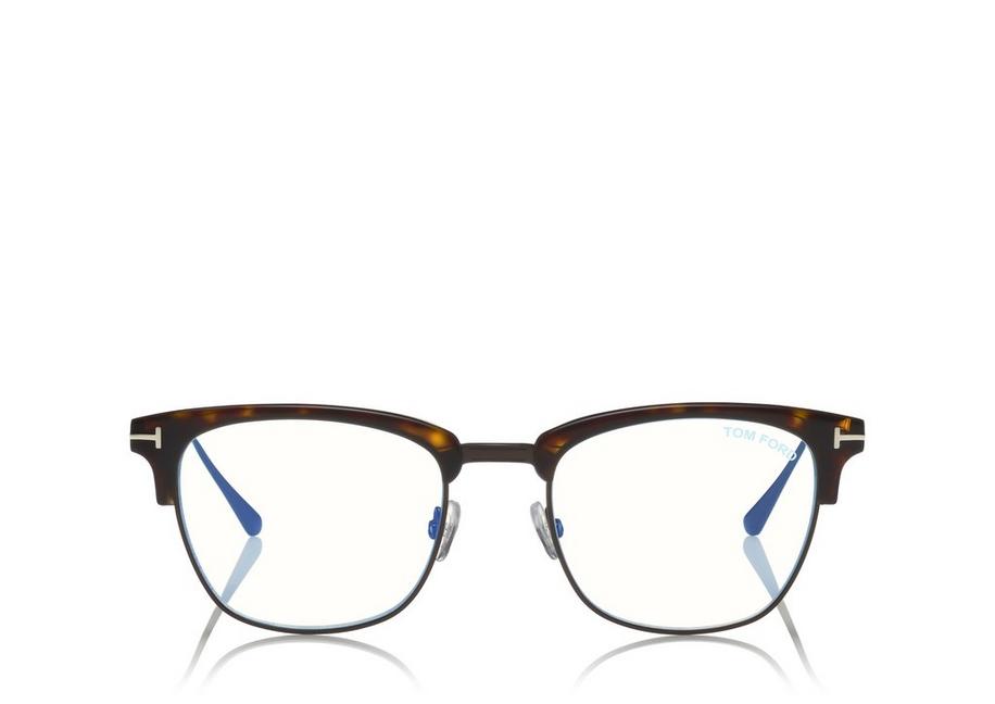 Tom Ford FT5590-F-B 052 52 Blue Block Browline Unisex Opticals