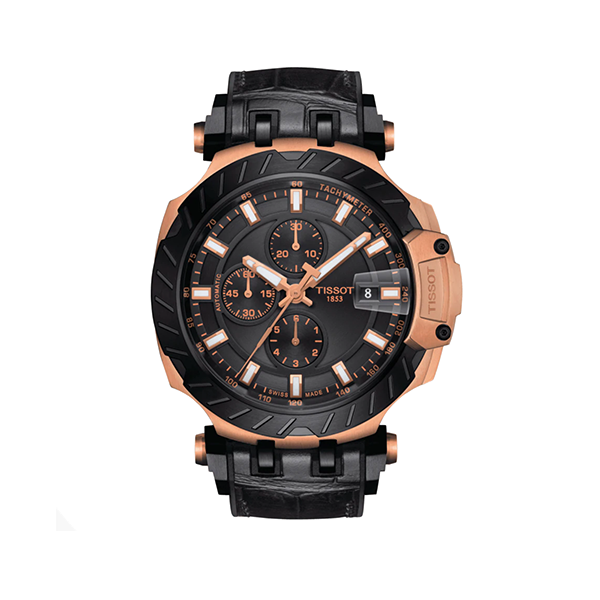 Tissot T1154273705101 T Race Automatic Chronograph Black Leather Strap Lexor Miami