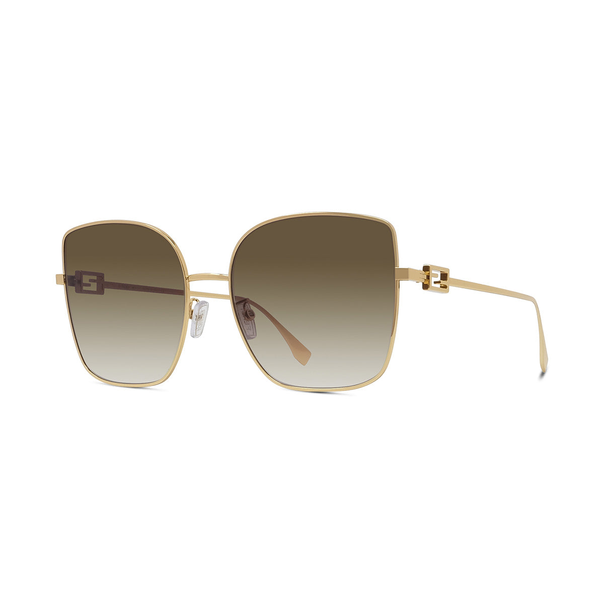FENDI オハサイスフレムサンクラス FE40013U 30G FENDI Baguette FE40013U 30G Gold Square Sunglasses with