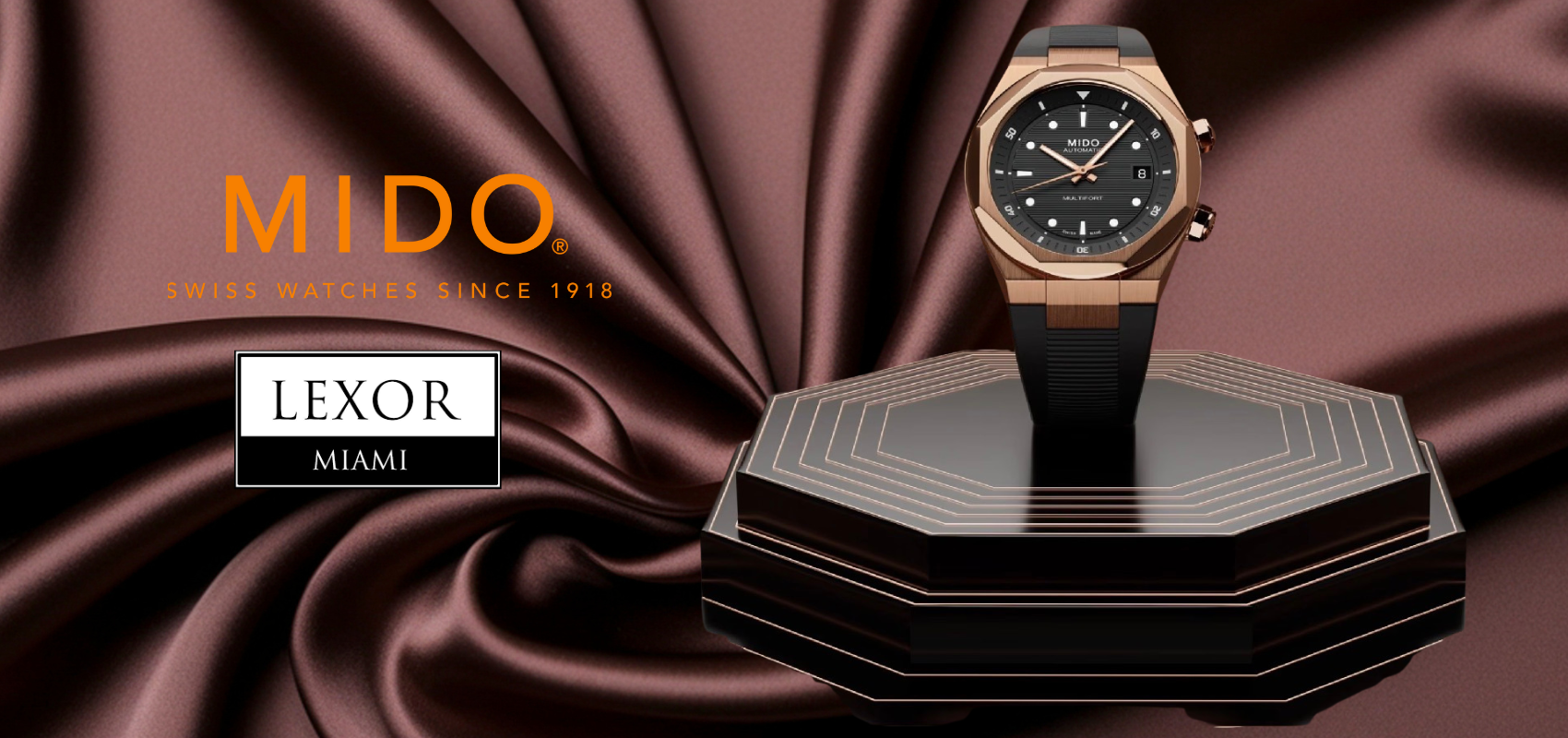Mido Watches Multifort 8 Two Crowns Watch at Lexor Miami