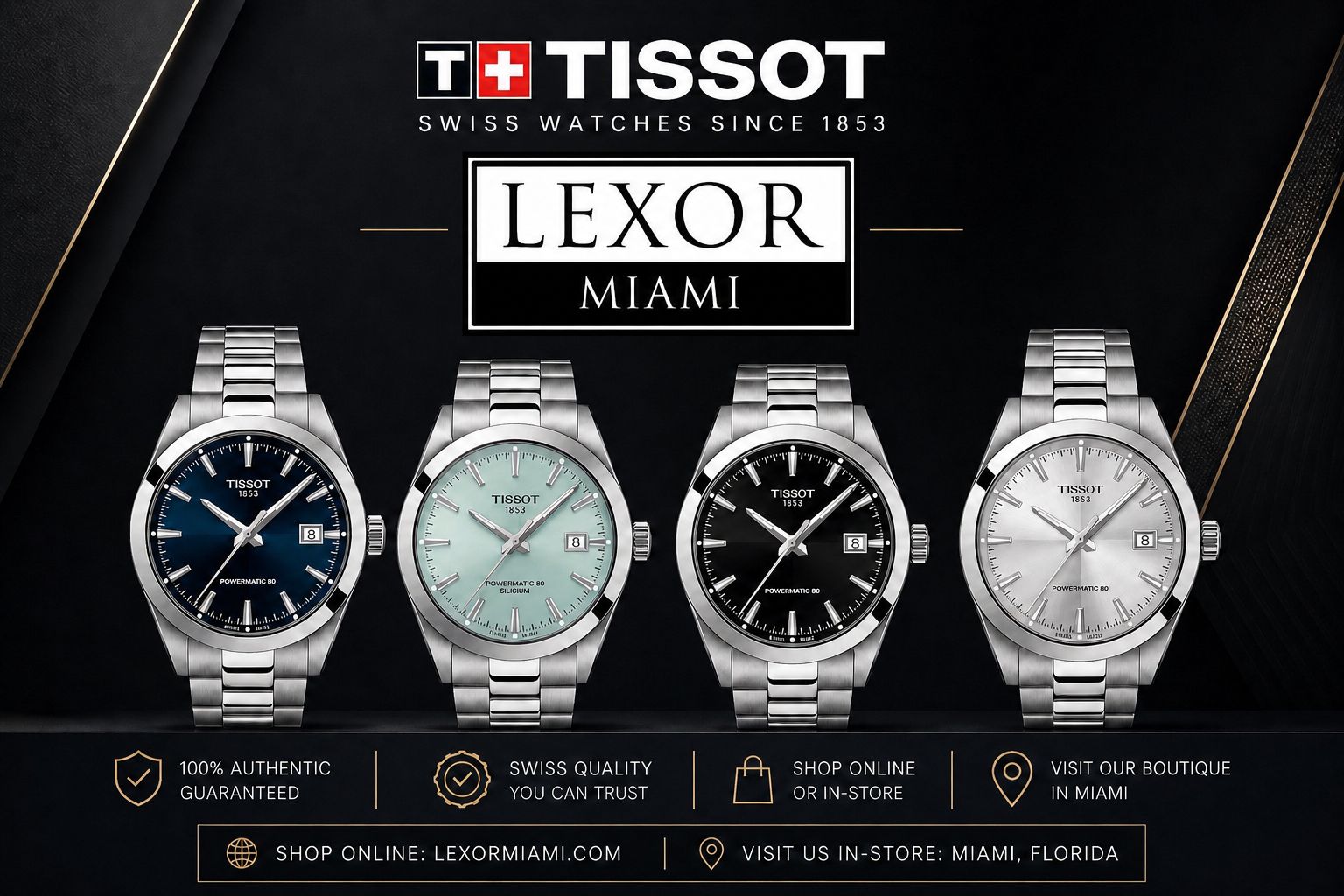 Buy Tissot Gentleman at Lexor Miami: The Best Swiss Watch for Everyday