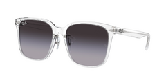 Ray-Ban Sunglasses 0RB2206D 64478G57 (UPC 8056262042748) feature clear frames, square lenses with dark gradient shades, and silver hinge accents, displayed at a slight angle on a white background.