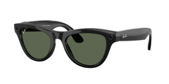 Ray-Ban Optical Smart Sunglasses Skyler 0RW4010 601/7152, featuring dark green lenses and Ray-Ban logos on the arms and lenses, displayed on a white background.