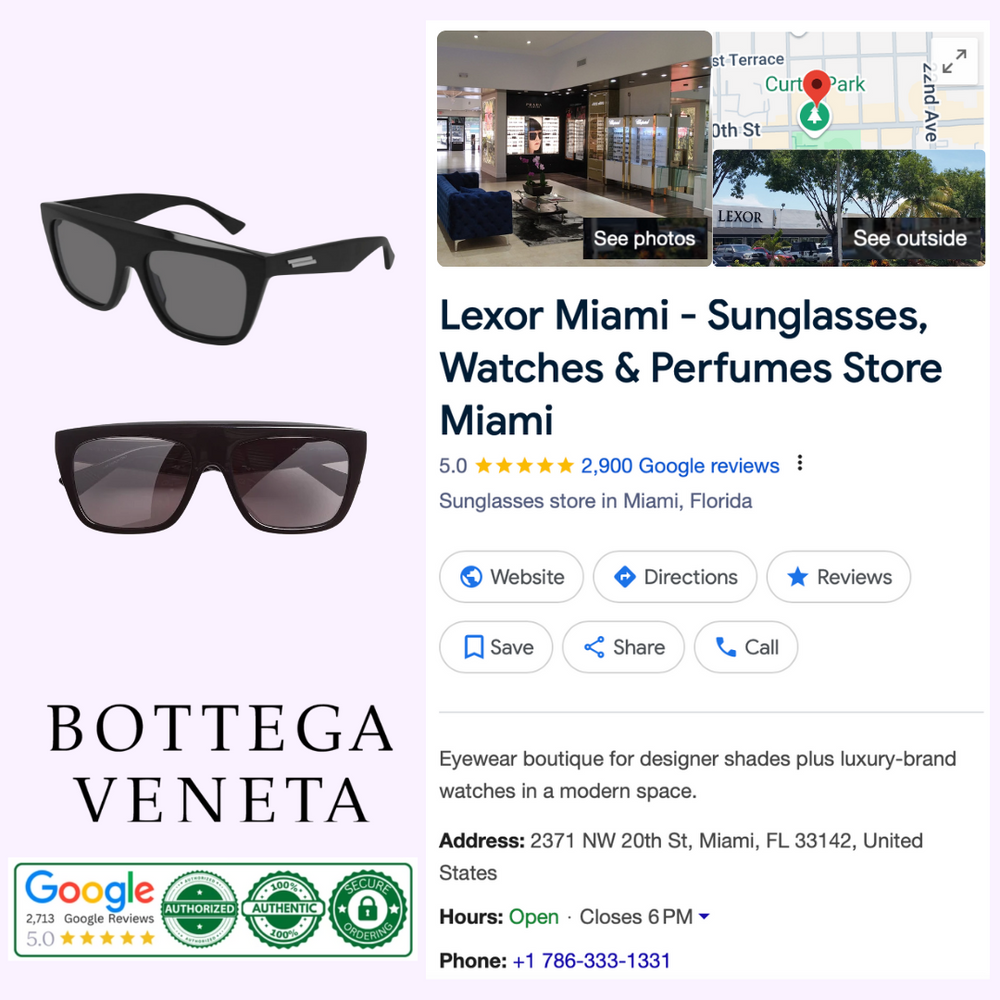 Bottega Veneta BV1060 001 57 Unisex Sunglasses – Lexor Miami