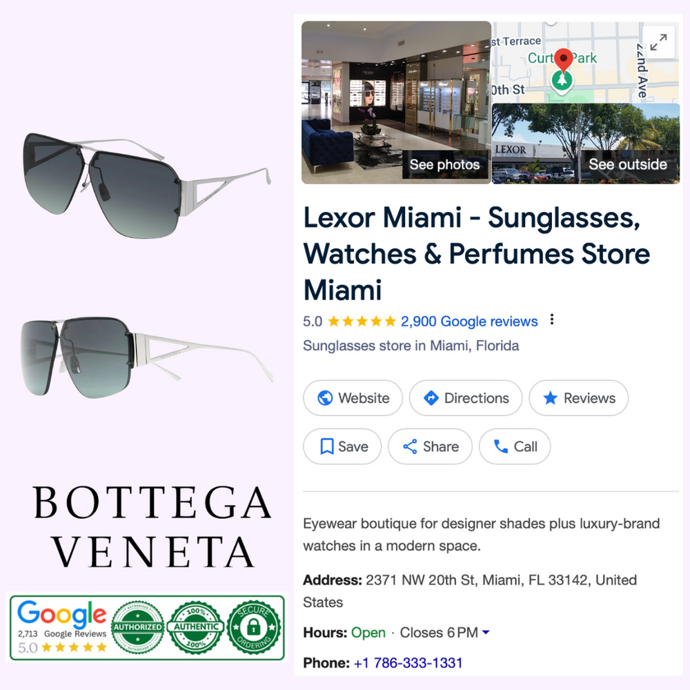 Bottega Veneta BV1065S 001 67 Sunglasses Unisex – Lexor Miami display picture 1
