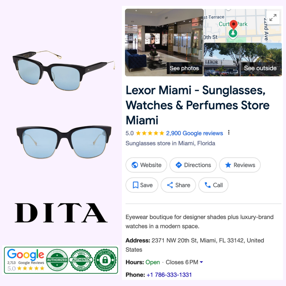 Dita 19014-A-BLK-GLD-55 Unisex Sunglasses – Lexor Miami