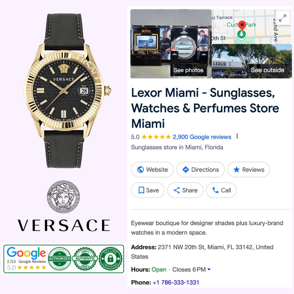 Versace VE3K00222 Greca Time Leather Men's Watch – Lexor Miami