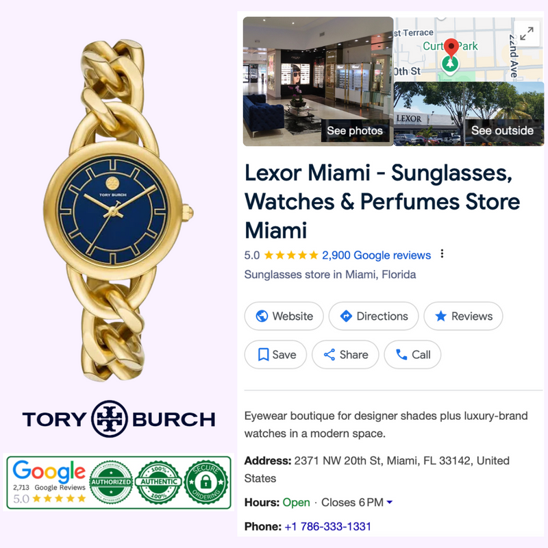Tory Burch TBW7212 The Ravello Gold Stainless Steel Chain Strap Women Watches