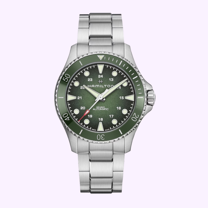 Hamilton Khaki Navy Scuba Auto 43mm H82525160 green gradient dial ceramic bezel