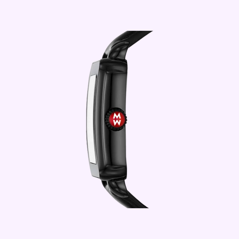 Michele MWW06K000050 Deco Sport Noir Preto Couro Pulseira Relógios Unissex