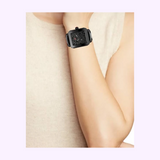 Michele MWW06K000050 Deco Sport Noir Preto Couro Pulseira Relógios Unissex