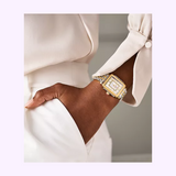 Michele MWW06G000013 Deco Madison Diamond Two Tone Stainless Steel Strap Women Watches