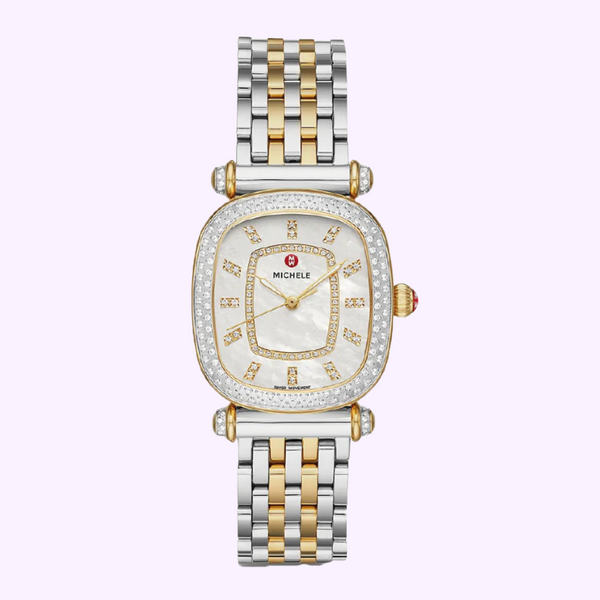 Reloj para mujer Michele MWW16C000033 Caber Isle Diamond con correa de acero inoxidable en dos tonos