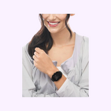 Michele MWW06K000050 Deco Sport Noir Preto Couro Pulseira Relógios Unissex