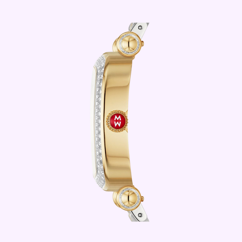Michele MWW16C000033 Caber Isle Diamond 2 Tone Stainless Steel Strap Women Watches