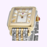 Michele MWW06G000013 Deco Madison Diamond Two Tone Stainless Steel Strap Women Watches