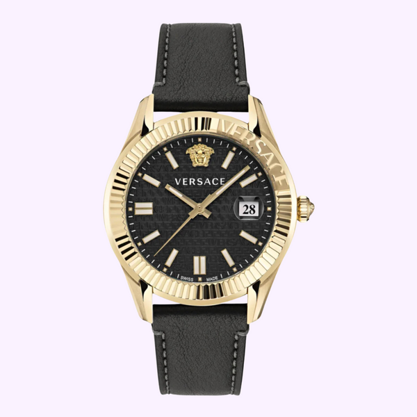 Versace VE3K00222 Greca Time Relógio Masculino de Couro