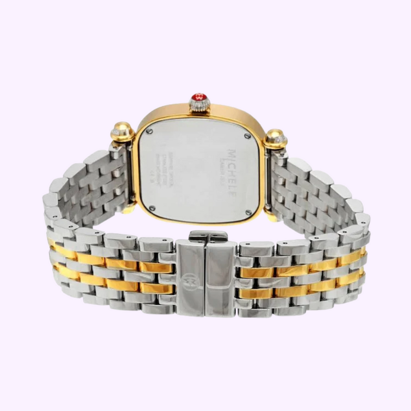 Michele MWW16C000033 Caber Isle Diamond 2 Tone Stainless Steel Strap Women Watches