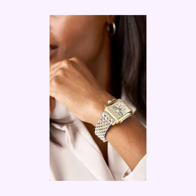 Michele MWW06A000779 Deco Diamond 2 Tone Stainless Steel Strap Women Watches