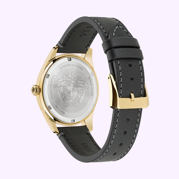 Versace VE3K00222 Greca Time Relógio Masculino de Couro