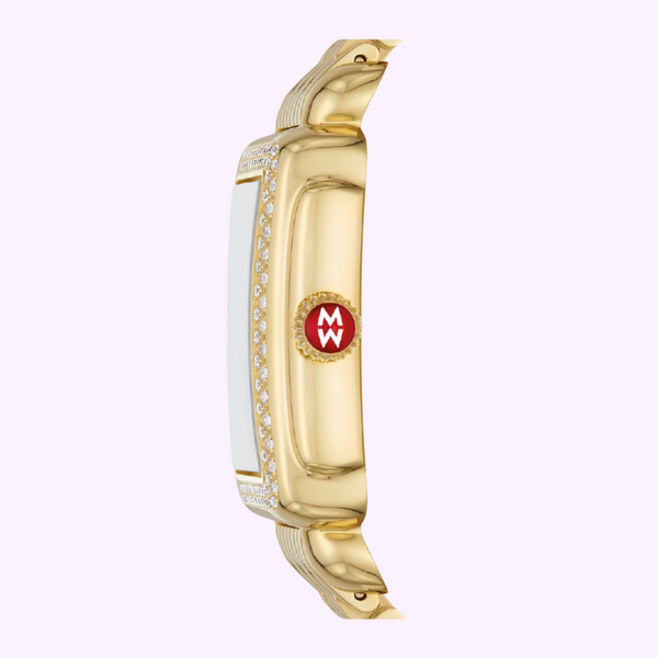 Michele MWW06V000126 Deco Mid Gold Diamond Stainless Steel Watch