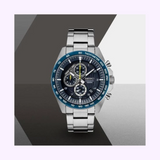 Seiko SSB321 Essentials SS Cronógrafo Mostrador Azul Relógios Masculinos
