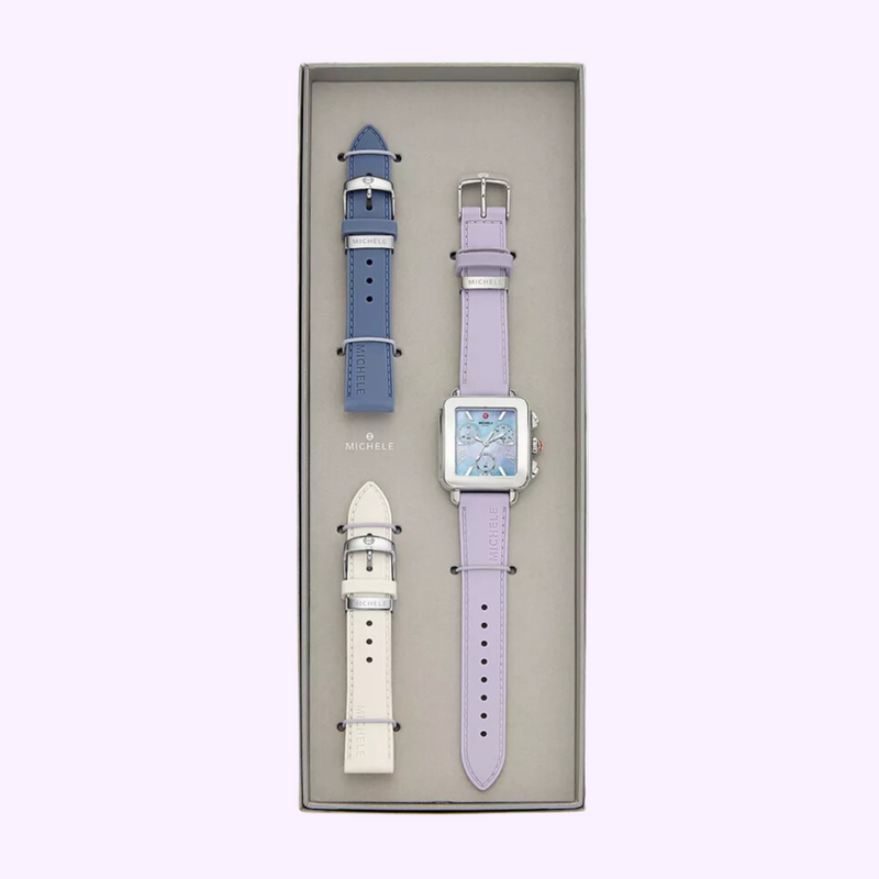 Michele Watches Deco Sport Chronograph Stainless Steel Watch Gift Set MWW06K001SET