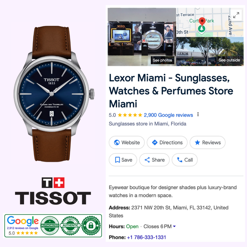 Relógios Tissot T1398071604100 TISSOT CHEMIN DES TOURELLES POWERMATIC 80 39 MM