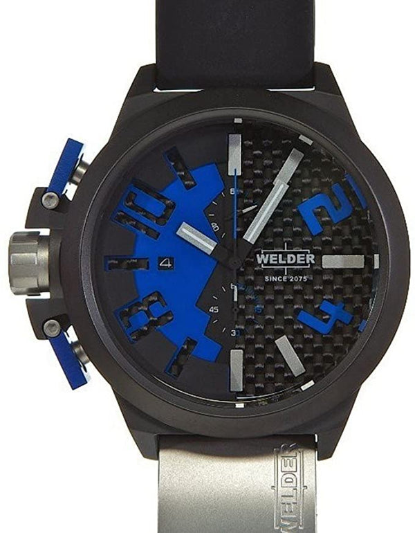 Welder K35-2503 by U-Boat K35 Oversize Chronograph Black PVD Steel Blue Dial Date Men Watches Lexor Miami